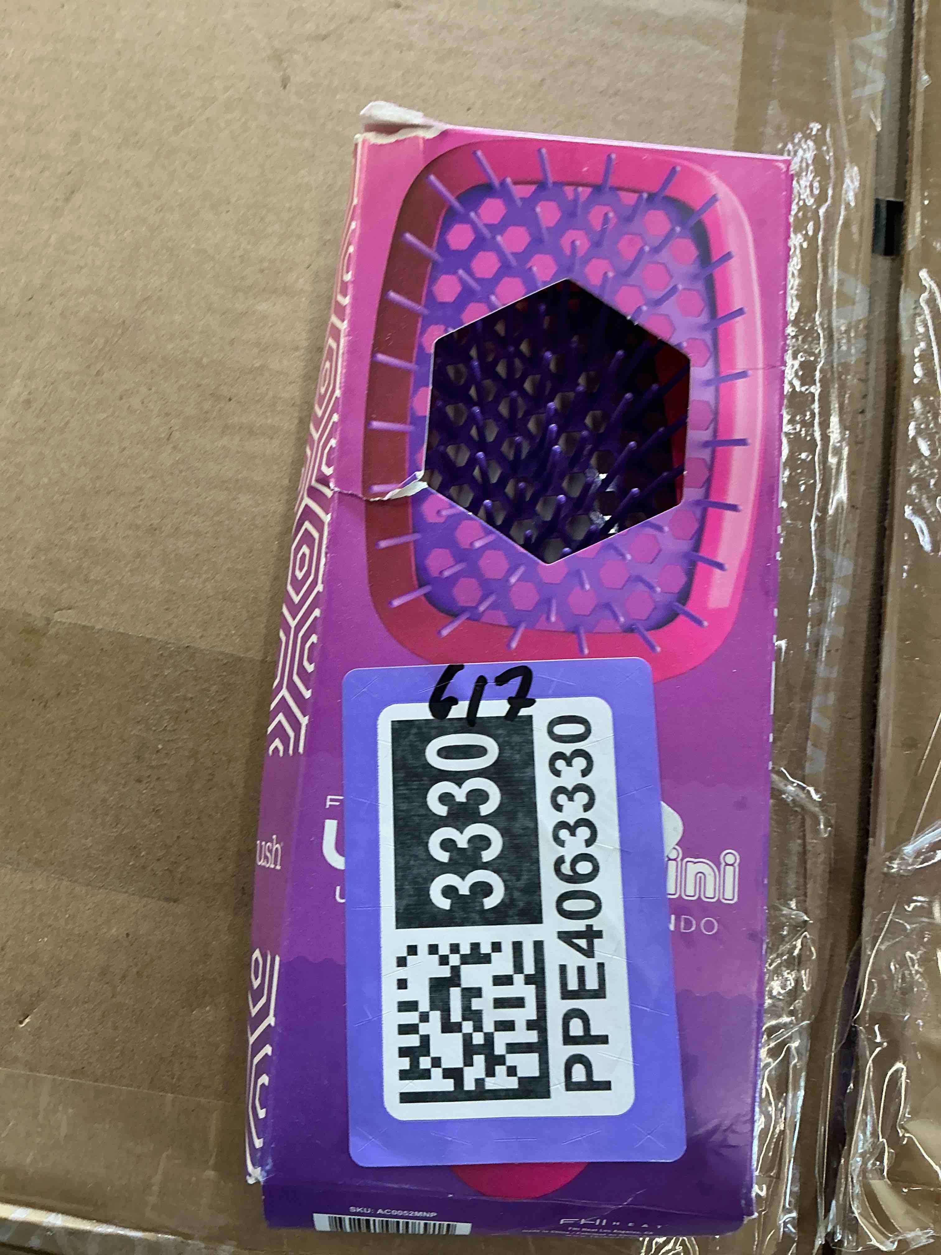 Condition photo showing New/Like New for unbrush mini detangling hair brush - neon pink