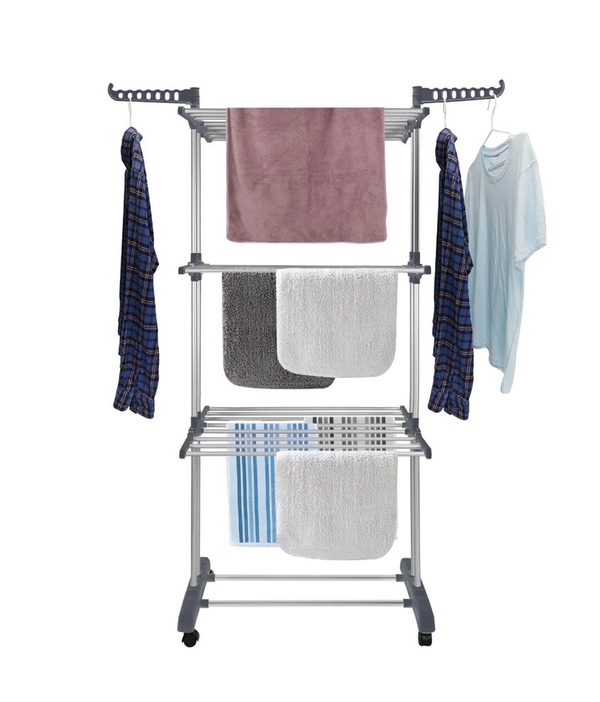 Flngr Drying Rack for Clothes  Foldable & Collapsible Drying Rack Free Standing Stainless Steel Laundry Drying Rack for Hangers  Garments  Towels and Clothing