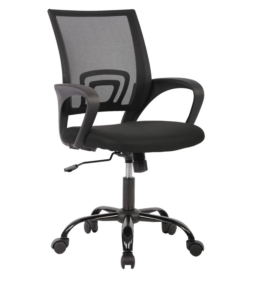 JONPONY Ergonomic Office Chair, Lumbar Support, Adjustable Height with Armrests for Adults,Black