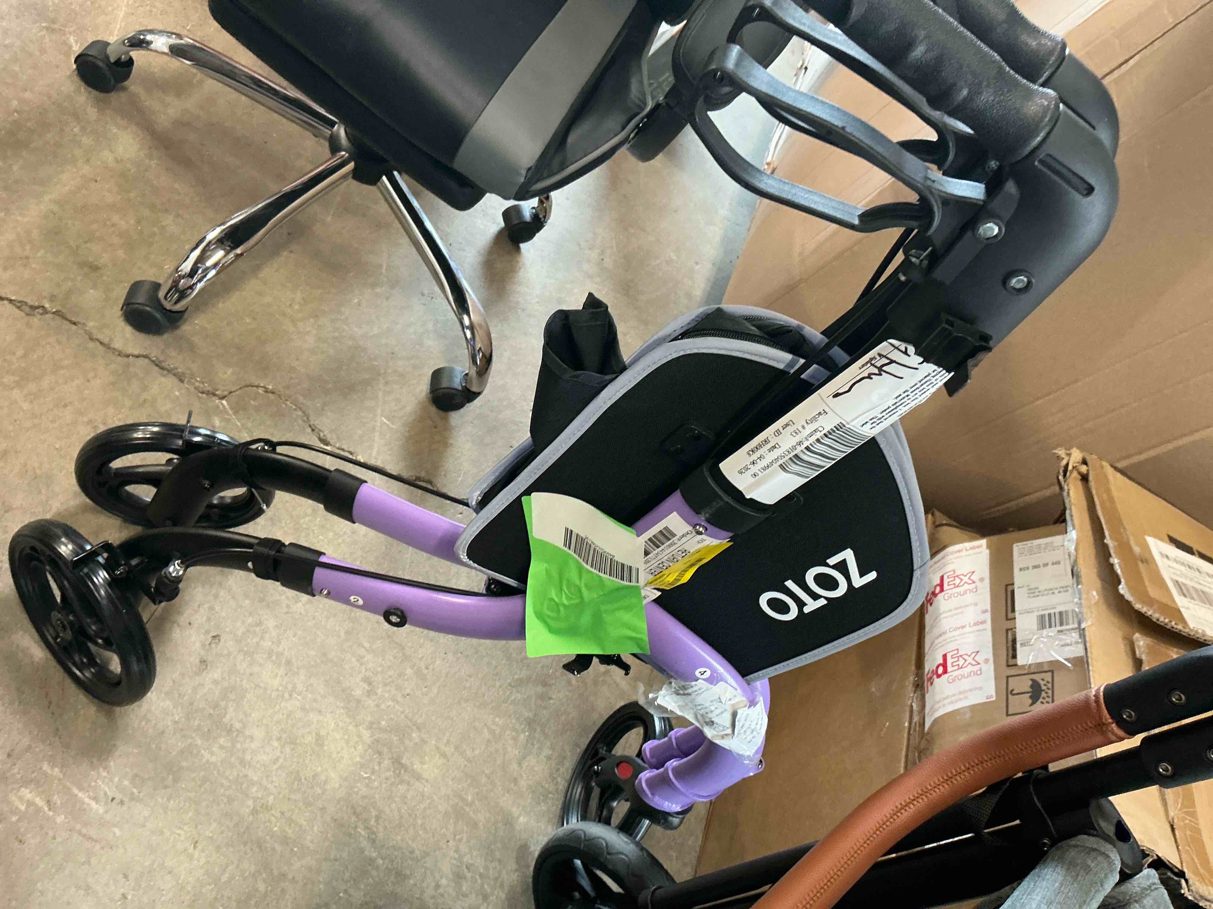 Condition photo showing Good Condition for zoto foldable 3 wheel walker for seniors, lightweight rollator with adjustable height, cup and cane holder,vrw310-pu