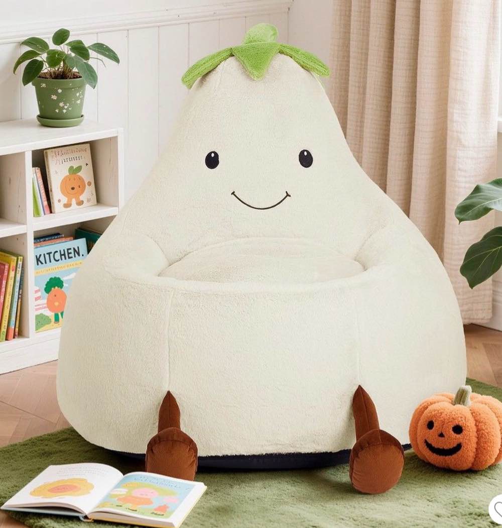 Condition photo showing Good Condition for concetta 24in bean bag chair, soft faux rabbit fur fabric, cute eggplant lazy chair for kids, living rooms, beige