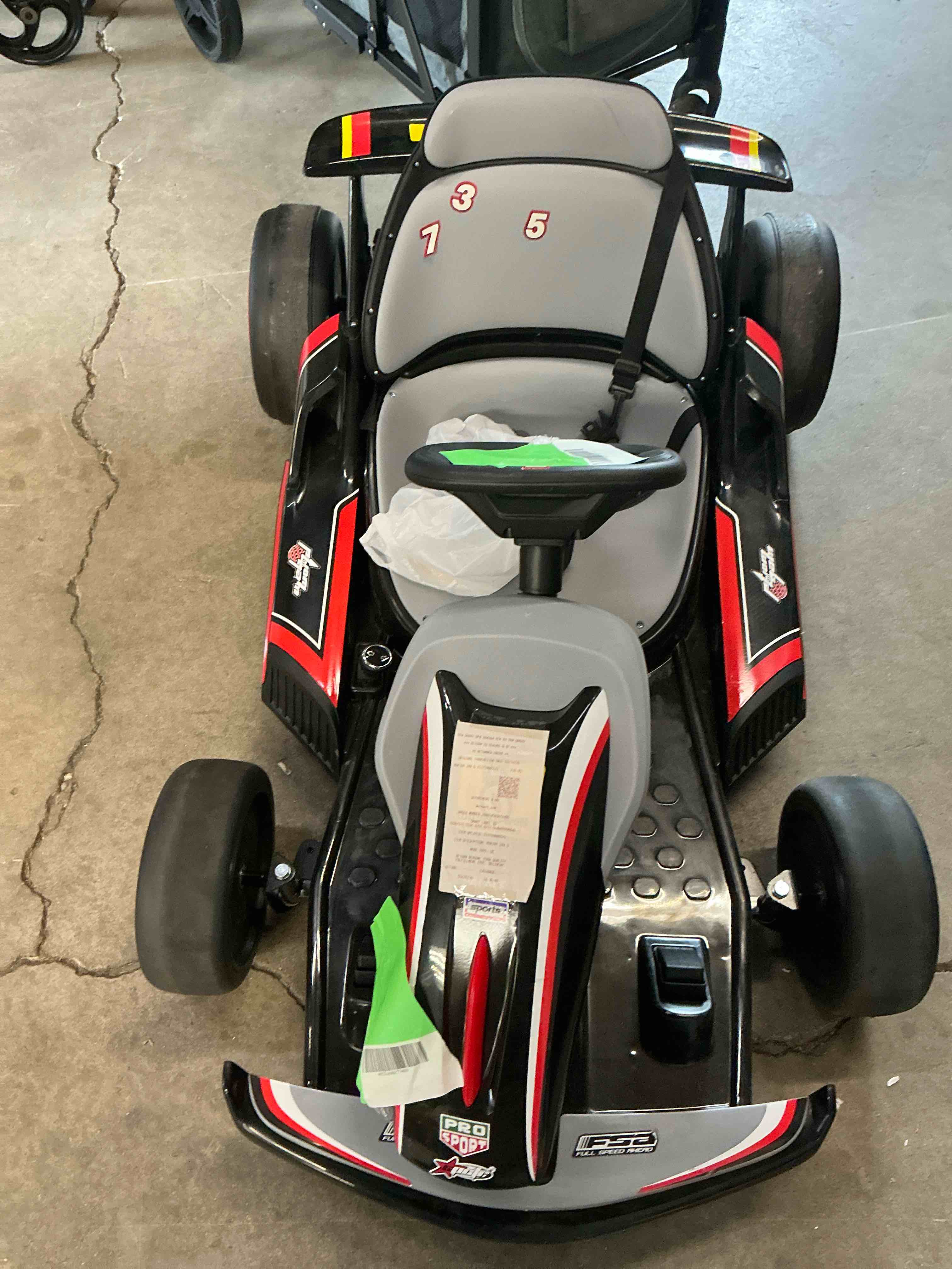 Condition photo showing Good Condition for mukidy 24v go kart ride on toys electric go kart for boys girls age 6-12 years old, gray