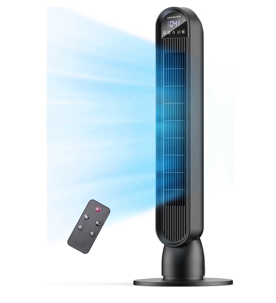 tower fan for home,36" standing floor fan with remote led touchscreen,patbrela wide oscillating fan,quiet home fan,26 ft/s high velocity,4 speeds,4 modes,8h timer