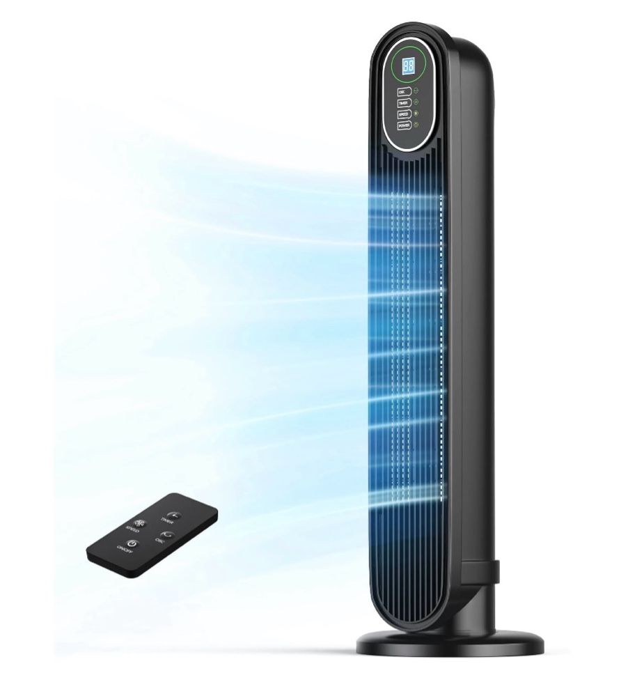 nftigb tower fan for home, oscillating quiet fans with remote, 9h timer, 3 speeds, 30inch, black, 2026, new