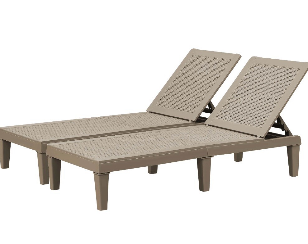 Condition photo showing Good Condition for homall 2 pieces patio lounge chair outdoor adjustable chaise lounge chair,light brown