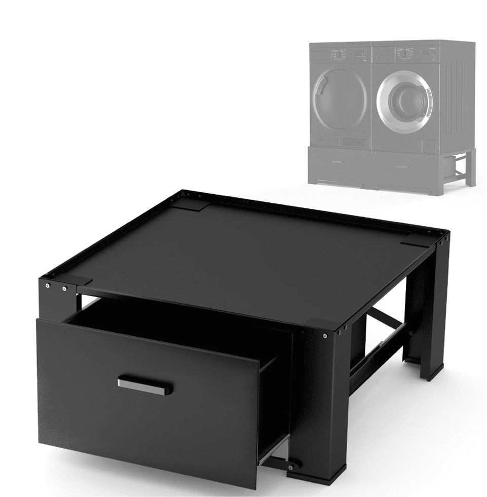 washing machine pedestal with drawer upgraded design matalde 28.3 *28.3  laundry pedestal 350lb heavy duty  washer and dryer stand  black