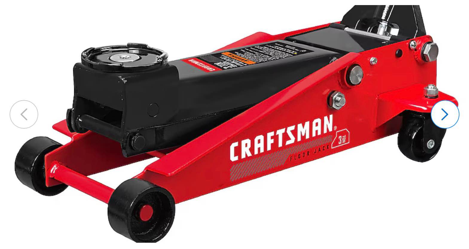 craftsman black 3-ton steel hydraulic floor jack