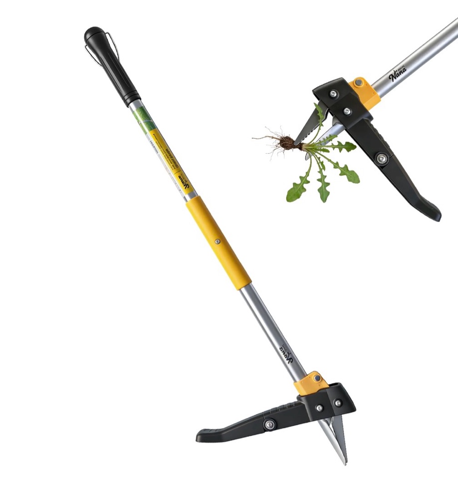 stand up weed puller tool 3-claw, gardening weeder, hand weeding tool with 39" long ergonomic handle weeding tool