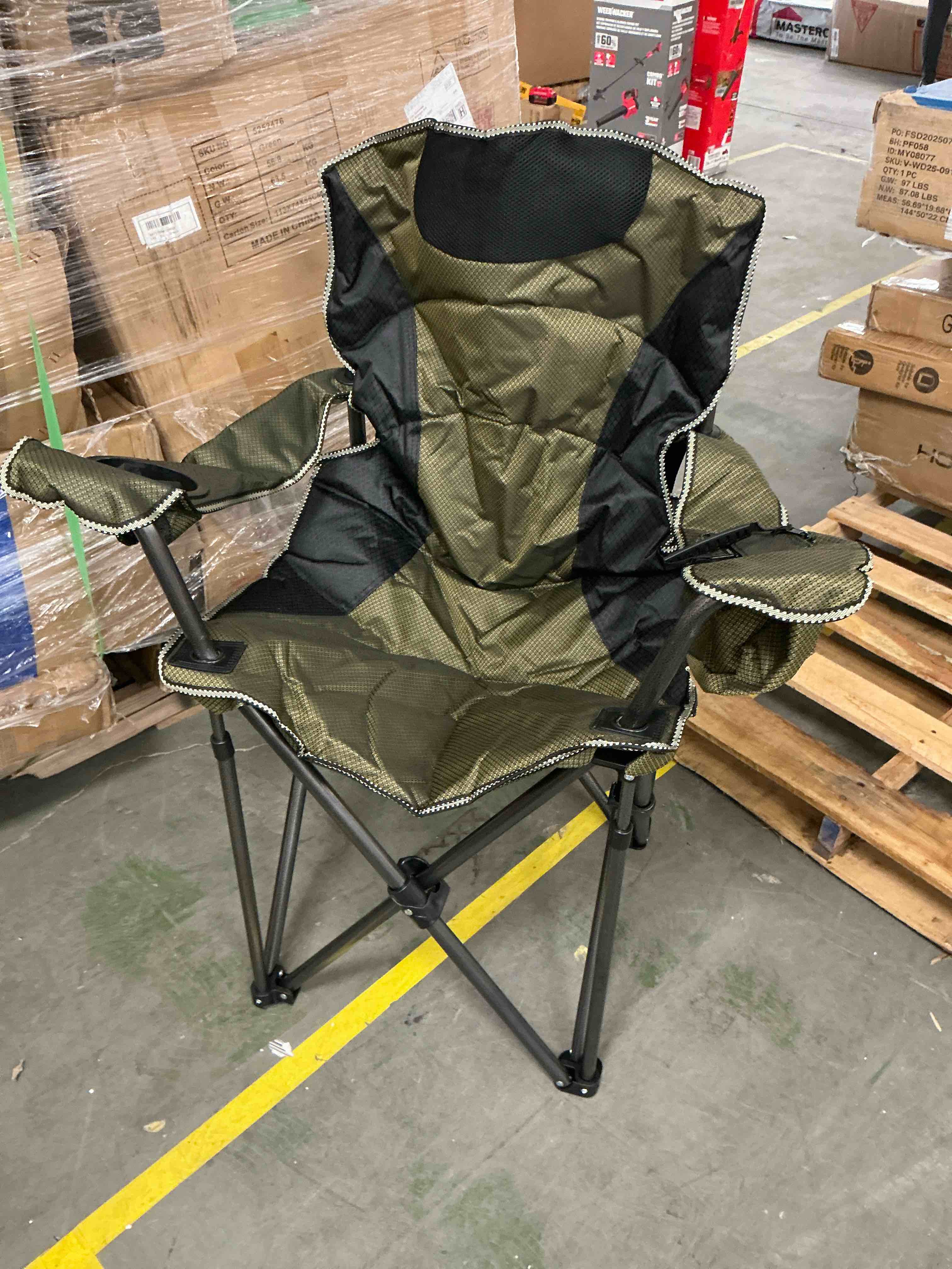 Condition photo showing Good Condition for mapskey camping chairs oversized folding for adults, portable outdoor lawn chairs with cup holder, cooler bag & storage pockets - for camping fishing travel