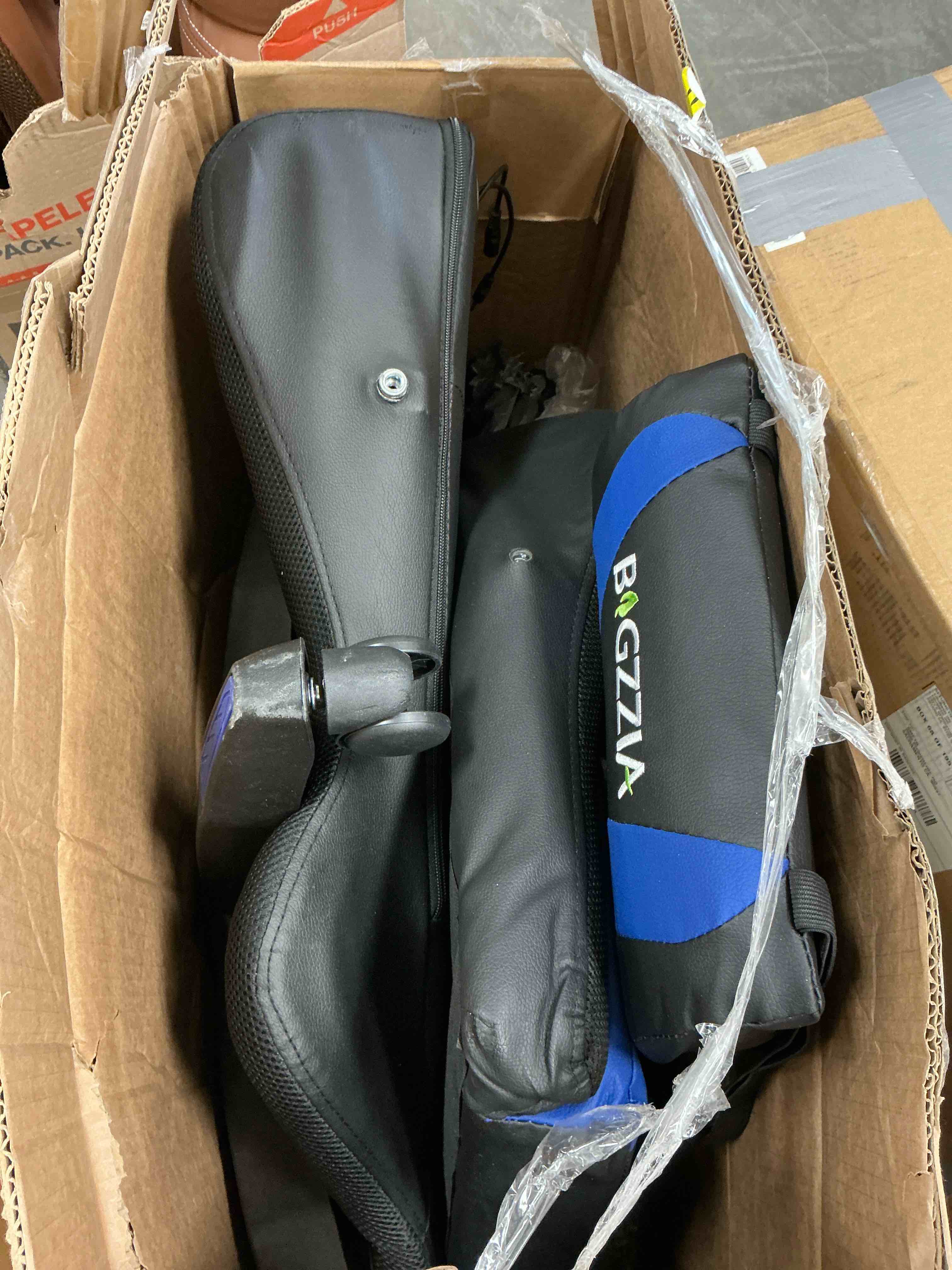 Condition photo showing Good Condition for bigzzia gaming chair with led lights, computer chair with lumbar support, ergonomic high back video game chair with swivel seat and headrest, blue
