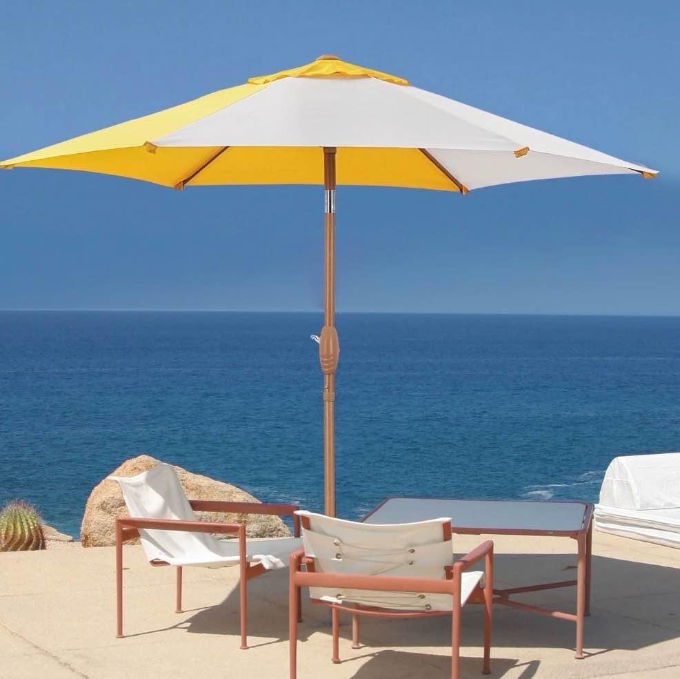 Ainfox 7 ft Beach Round Market Patio Umbrellas, UV Resistant