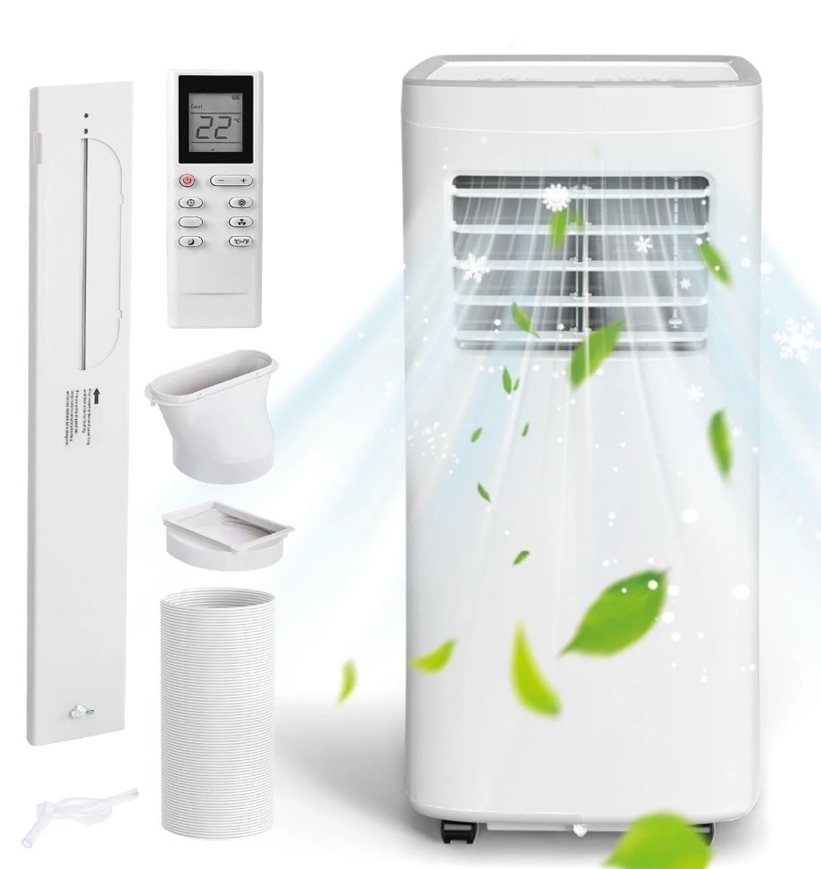 Sotoplay Portable Air Conditioner 8500 BTU Portable Ac up to 450 Sq 4 in 1 with Remote Control Sleep Mode  Windows Kit Brush White