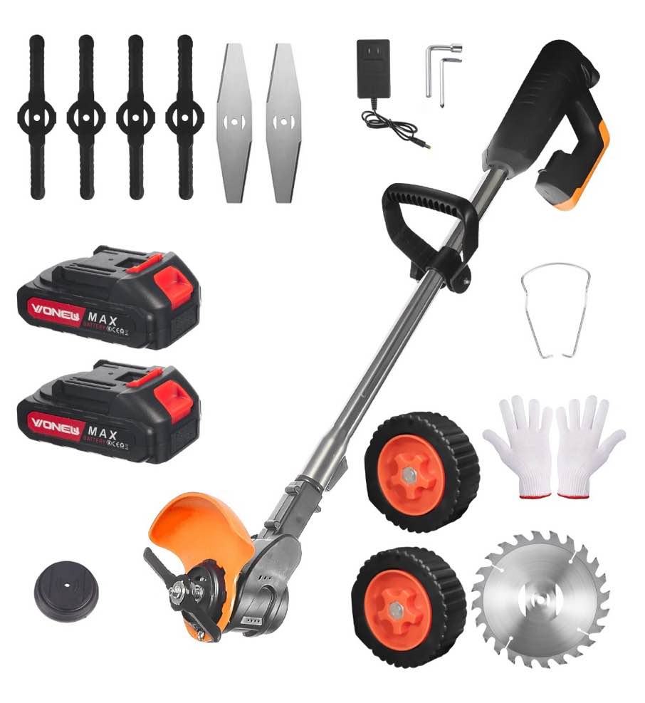 g·peh weed wacker grass trimmer  24v cordless weedeater lightweight electric brush cutter with 2 batteries and charger for home garden yard trimming