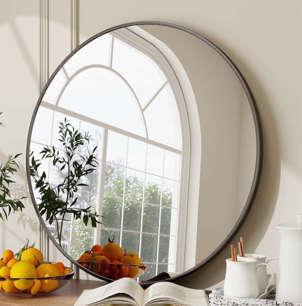 beautypeak 30 wall mirror bathroom mirror wall mounted round mirror black