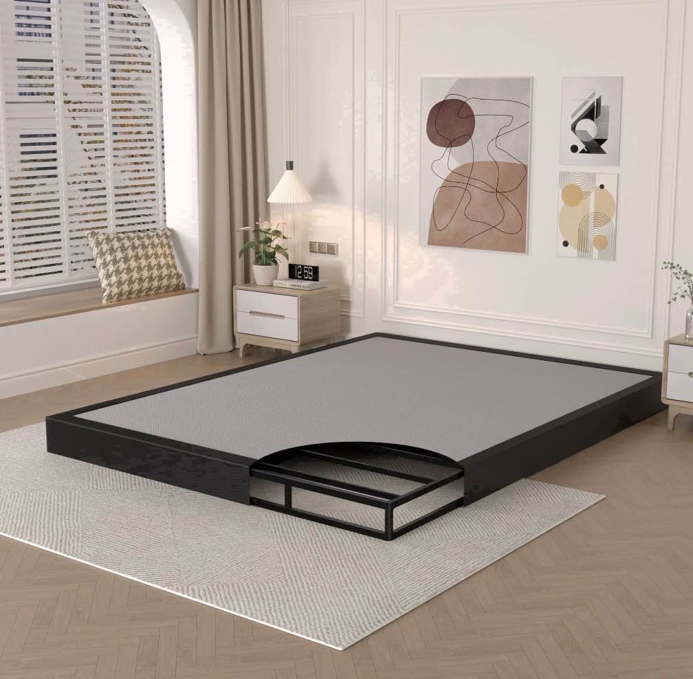 Awesofurni 5 inch Queen Box Spring, Heavy Duty Metal Mattress Foundation with Fabric Cover, Easy Assembly, Noise-Free