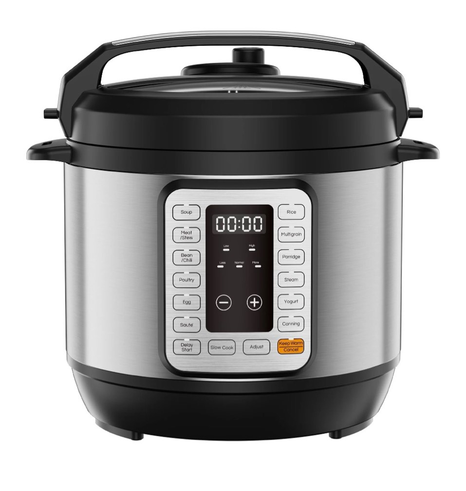 EDX Instant Cooker 8 Quart 7-in-1 Electric Pressure Cooker Multi-Function Features & Stainless Steel Pot