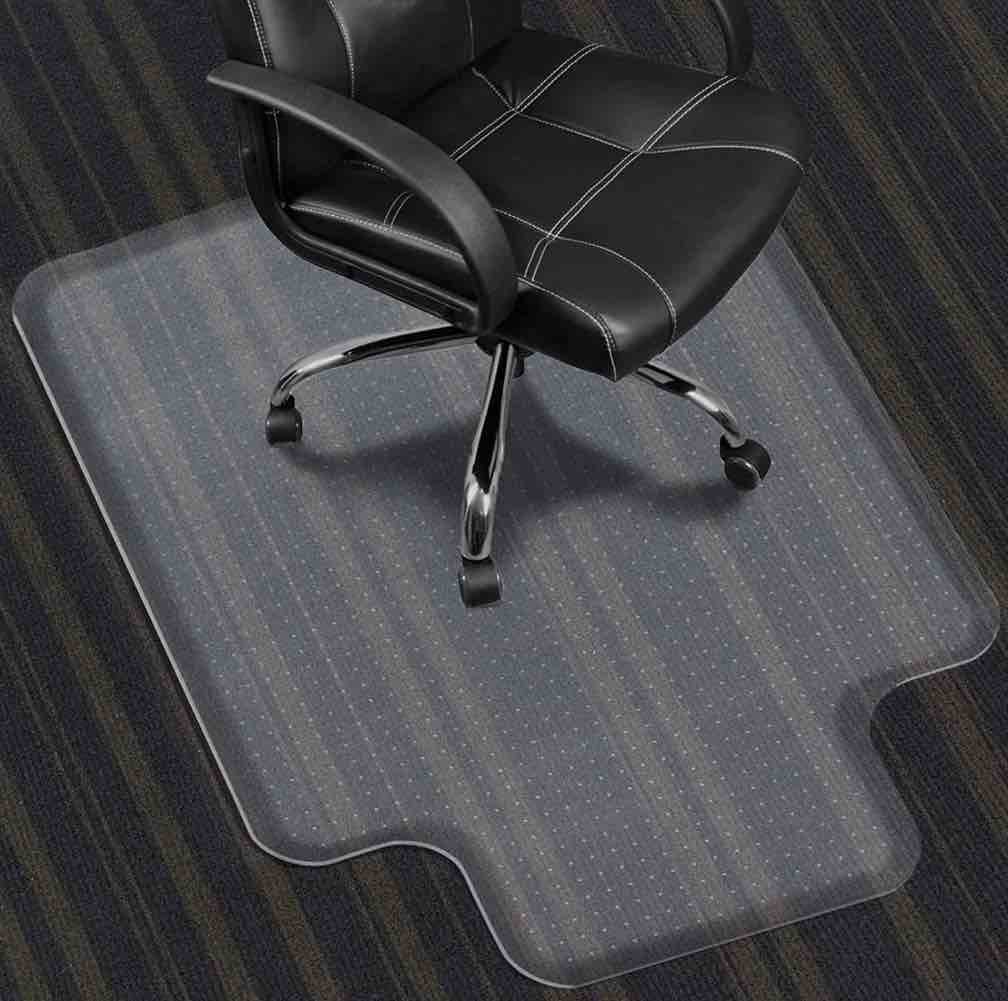 freelung chair mat for carpeted floor 48 ×36 ft clear pvc protector floor mat with lip