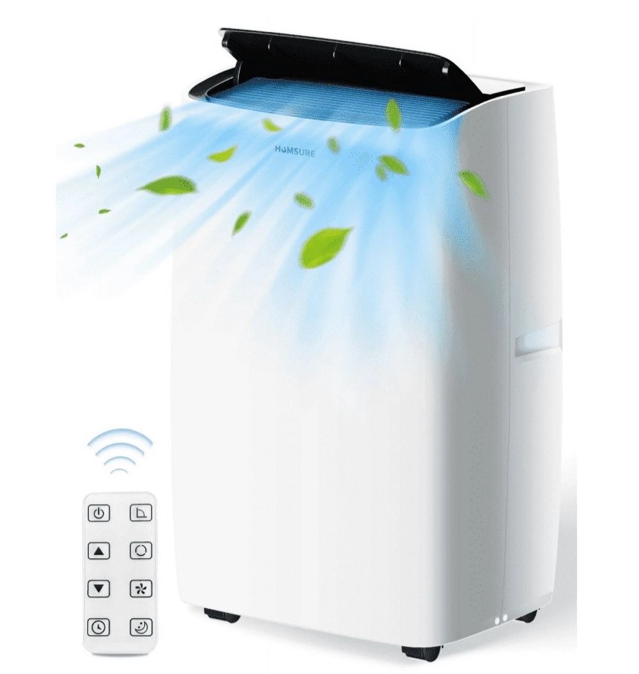 humsure portable air conditioner 14000 btu suitable for 420 sq ft of rooms floor standing air conditioning ac unit with remote control and installation kit 5-in-1 function