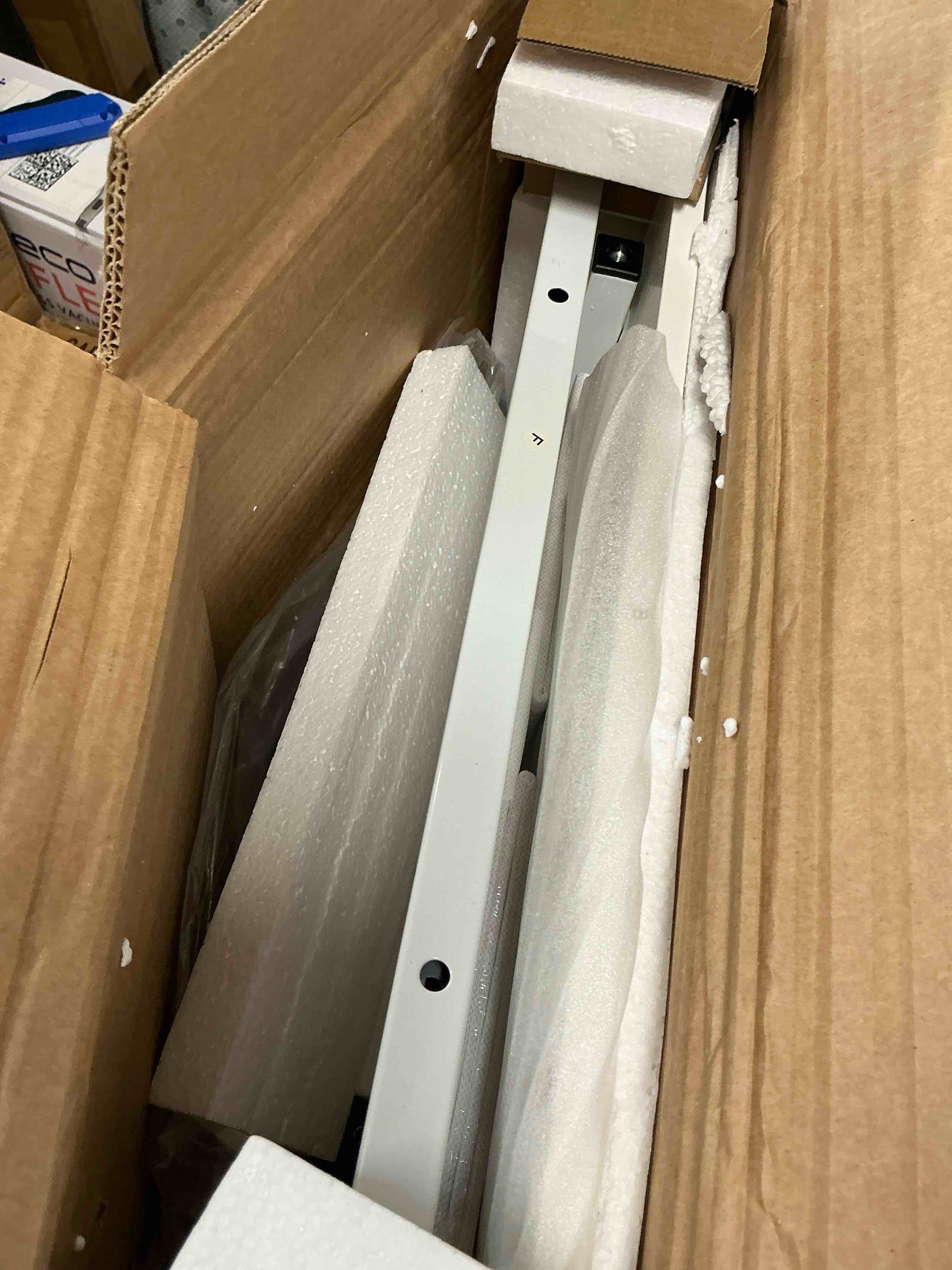 Condition photo showing Good Condition for casacomoda 55 inch computer desk with 5 drawers and file cabinet for storage, office desk with storage shelf & power outlets, home office desks, white