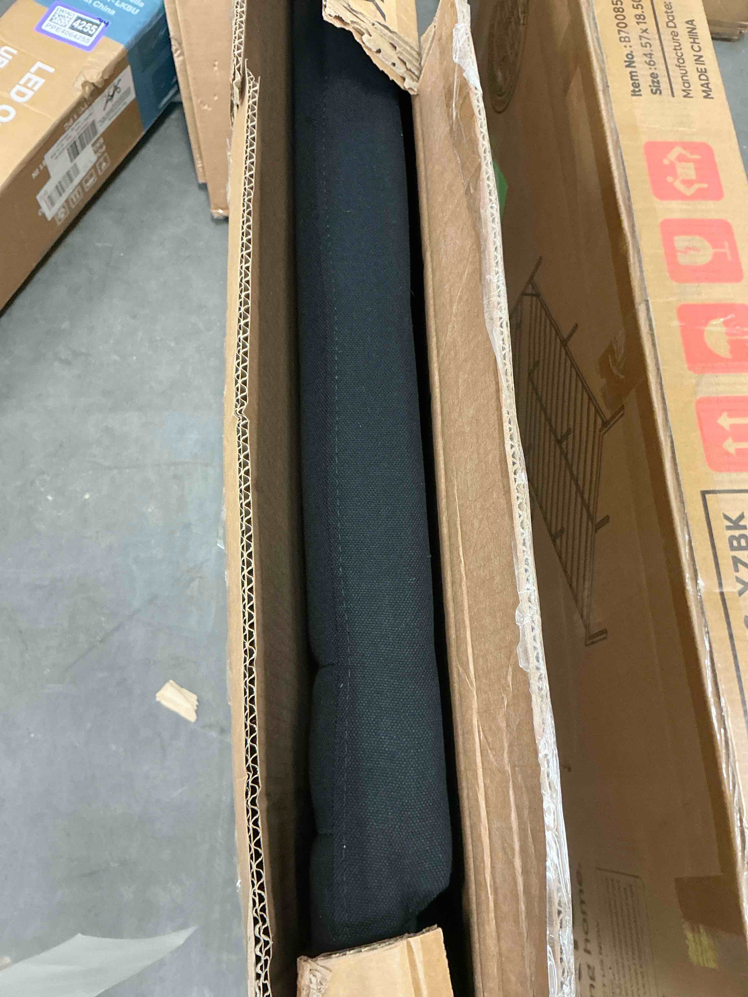 Condition photo showing Good Condition for jonpony upholstered queen headboard,solid wood head board with linen fabric,adjustable height headboard from 37" to 51",bed frame adapters,headboard only,black