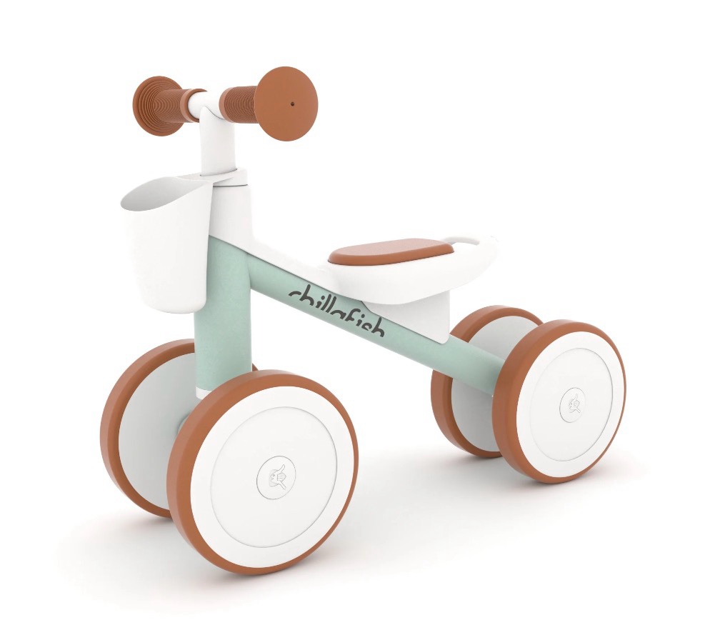 chillafish quadi racer toddler balance bike ride-on toy, stable 4-wheel no-pedal training bike, ages 1–3, breeze