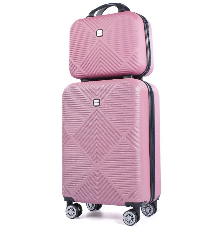 tripcomp luggage sets 2 piece suitcase set (14/20/)hardside suitcase with spinner wheels lightweight carry on luggage(pink)