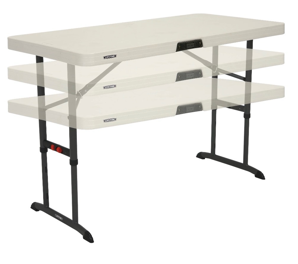 Lifetime 80387 4-Foot Commercial Adjustable Folding Table, Almond (B0100QNBH2)