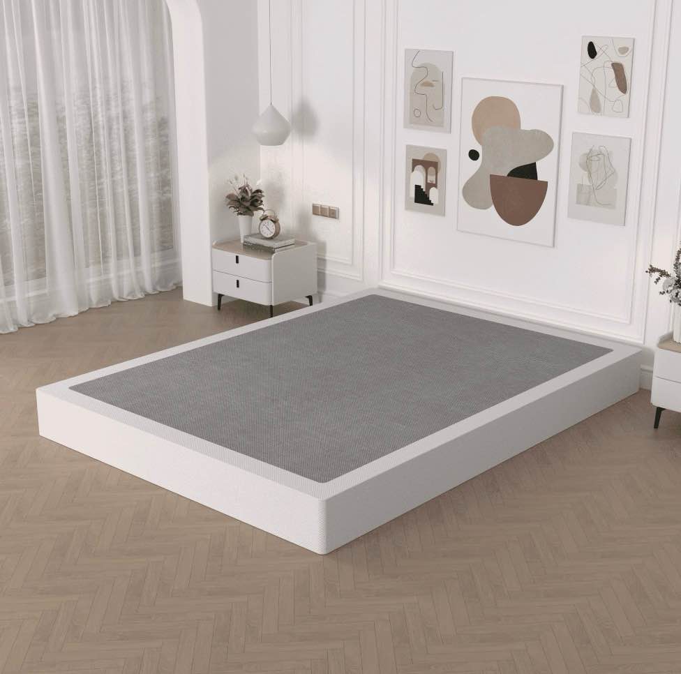 Awesofurni 8-Inch King Box Spring, Heavy Duty Metal Mattress Foundation with Fabric Cover, Easy Assembly, Noise-Free