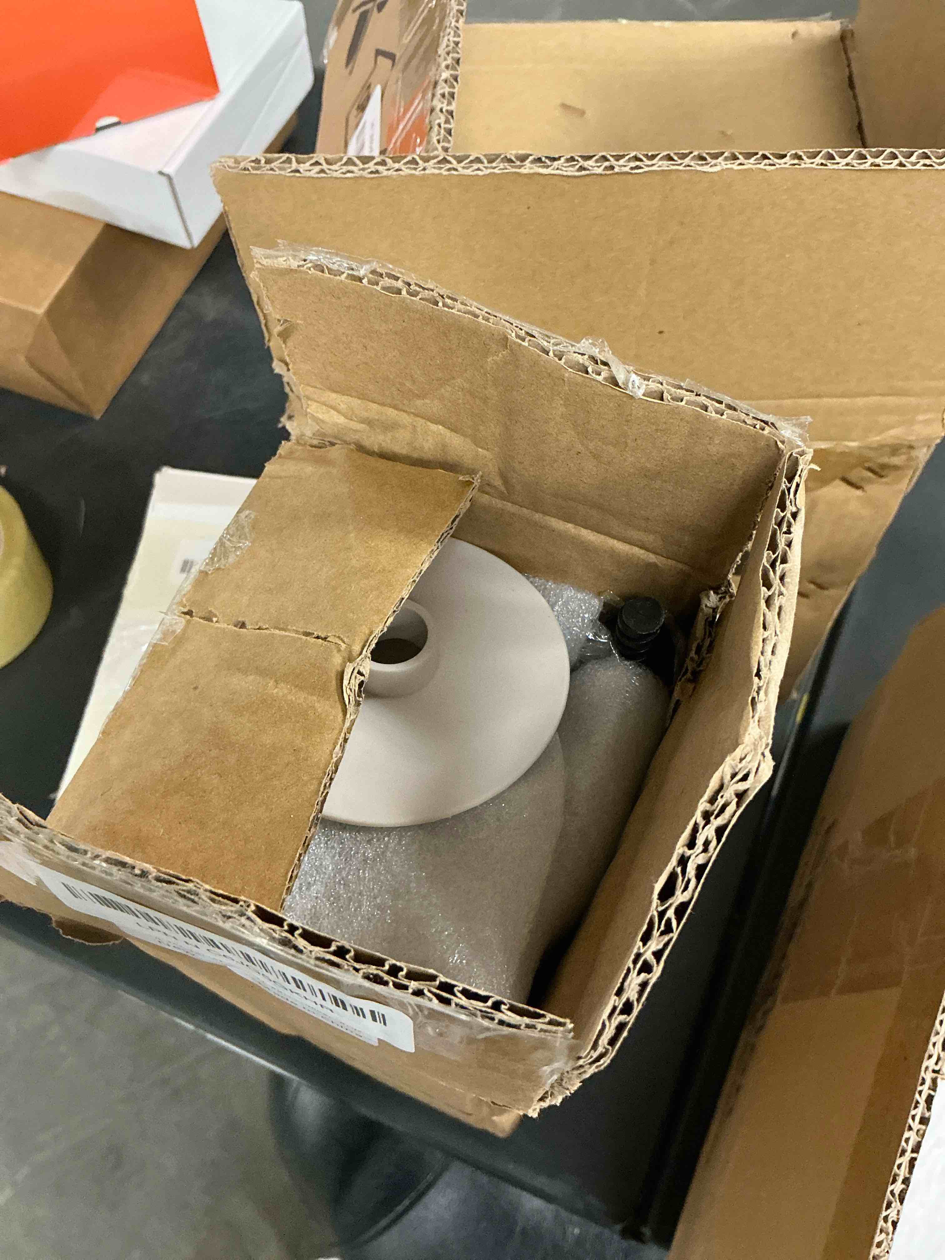 Condition photo showing Good Condition for matt white ceramic toilet brush and holder set, durable bristles non scratch toilet, long stainless steel handle, freestanding toilet bowl cleaners brush, scrubber brush for toilet set/1 matt white