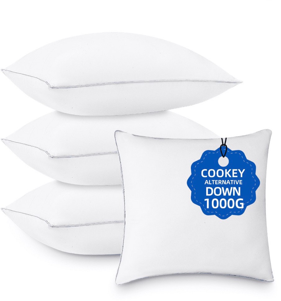 COOKEY 24 x 24 Throw Pillow Inserts(Set of 4),Indoor White Square Decorative Pillows for Couch & Bed