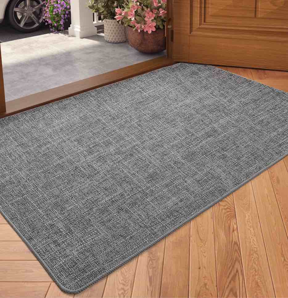 PABUBE Doormat for Inside 24 x36   Door Rug for Entryway Indoor  Dirt Trapper  Non Slip Entryway Rug Washable Welcome Mat Inside  Absorbent Entry Mat Low Profile Entry Rug Indoor Doormat  Dark Gray