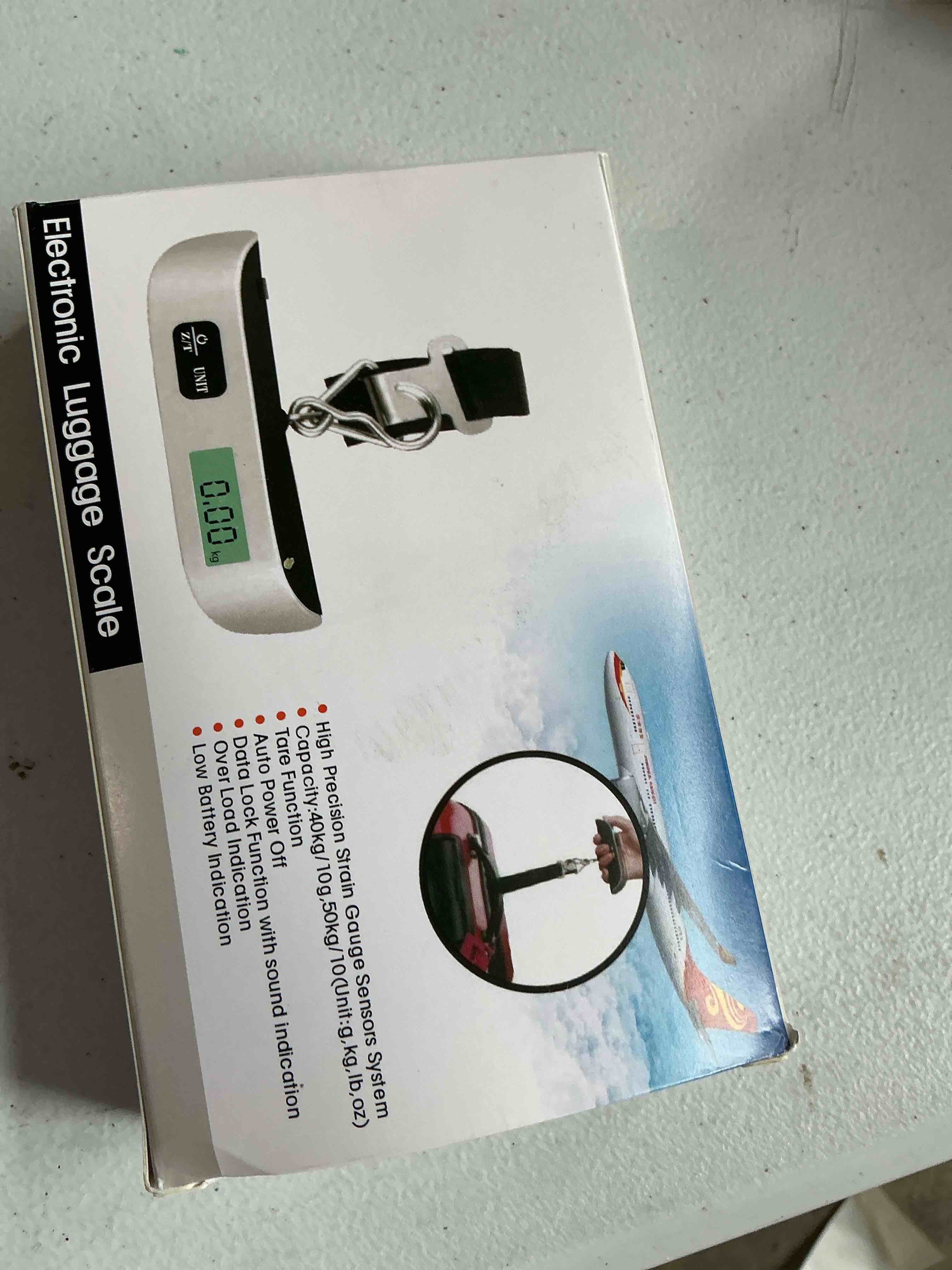 Condition photo showing As Is for luggage scale, 110lb luggage weight scale with 4 unit switching functions&led display, luggage scale travel digital for weighing luggage, backpacks, packages and markets silver