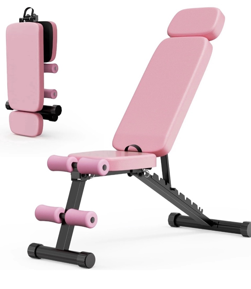 gikpal 9 positions adjustable weight bench,foldable workout bench olympic weight bench for home gym full body strength training,support up to 800lbs