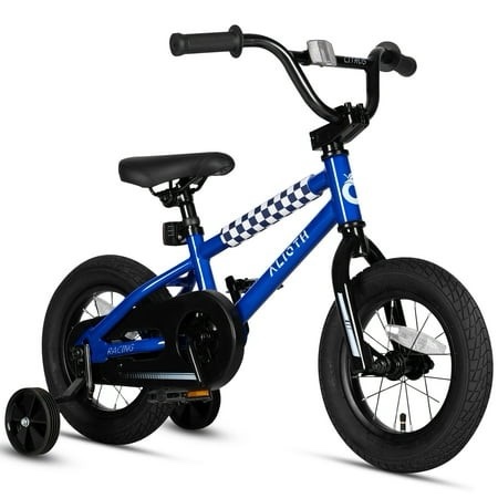vollsch bmx style kids bike for 2-8 years old boys girls toddlers 12 inch bicycle with training wheels coaster brake blue
