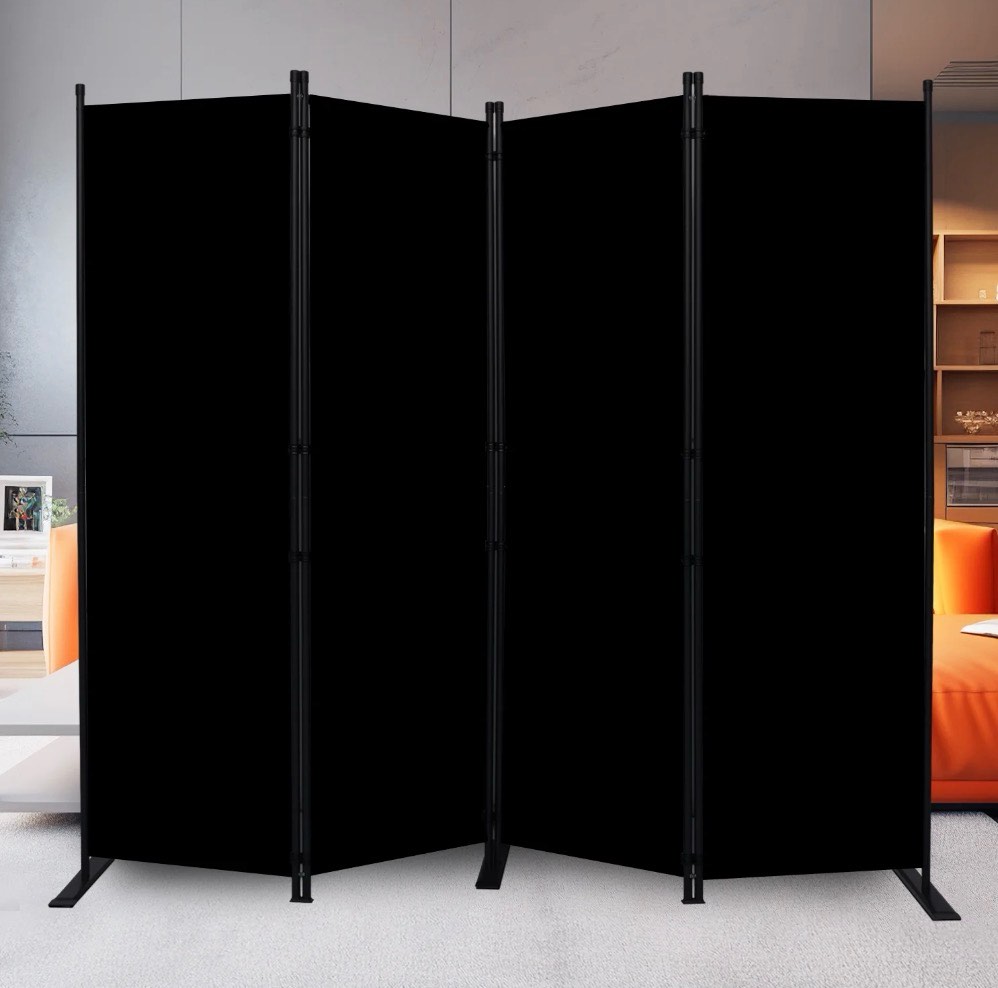 room divider folding privacy sceens 4 panel partition room dividers 88'' room divider wall screen, upgrade (wider feet) portable temporary wall for room separation wall divider for room office school