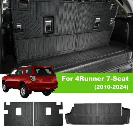 cargo liner backrest mat set fit 2010-2024 toyota 4runner 7-seats all weather black rear trunk cargo tray backrest protector for 2010-2021 2022 2023