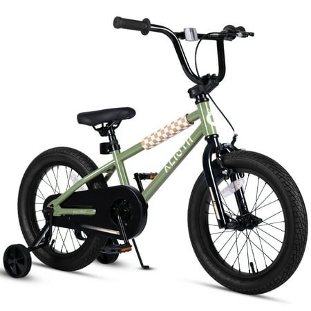 vollsch bmx style kids bike for 2-8 years old boys girls 16 inches toddlers bicycle with coaster brake training wheels sage