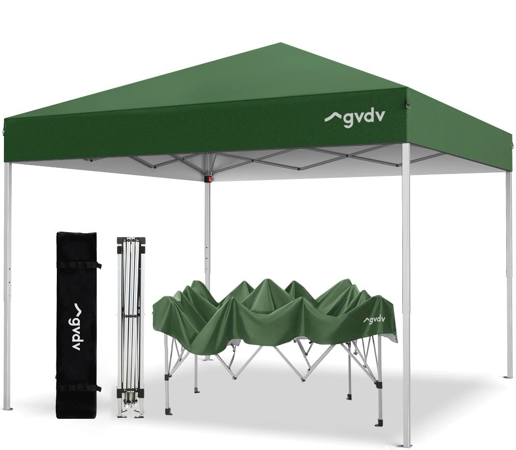 gvdv canopy tent, 10x10 ft easy pop up outdoor canopy tent, portable straight leg gazebo instant canopy