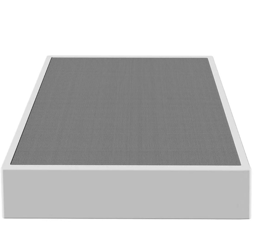 box spring twin size bed base, heavy duty metal twin mattress foundation with fabric cover, noise-free, easy assembly