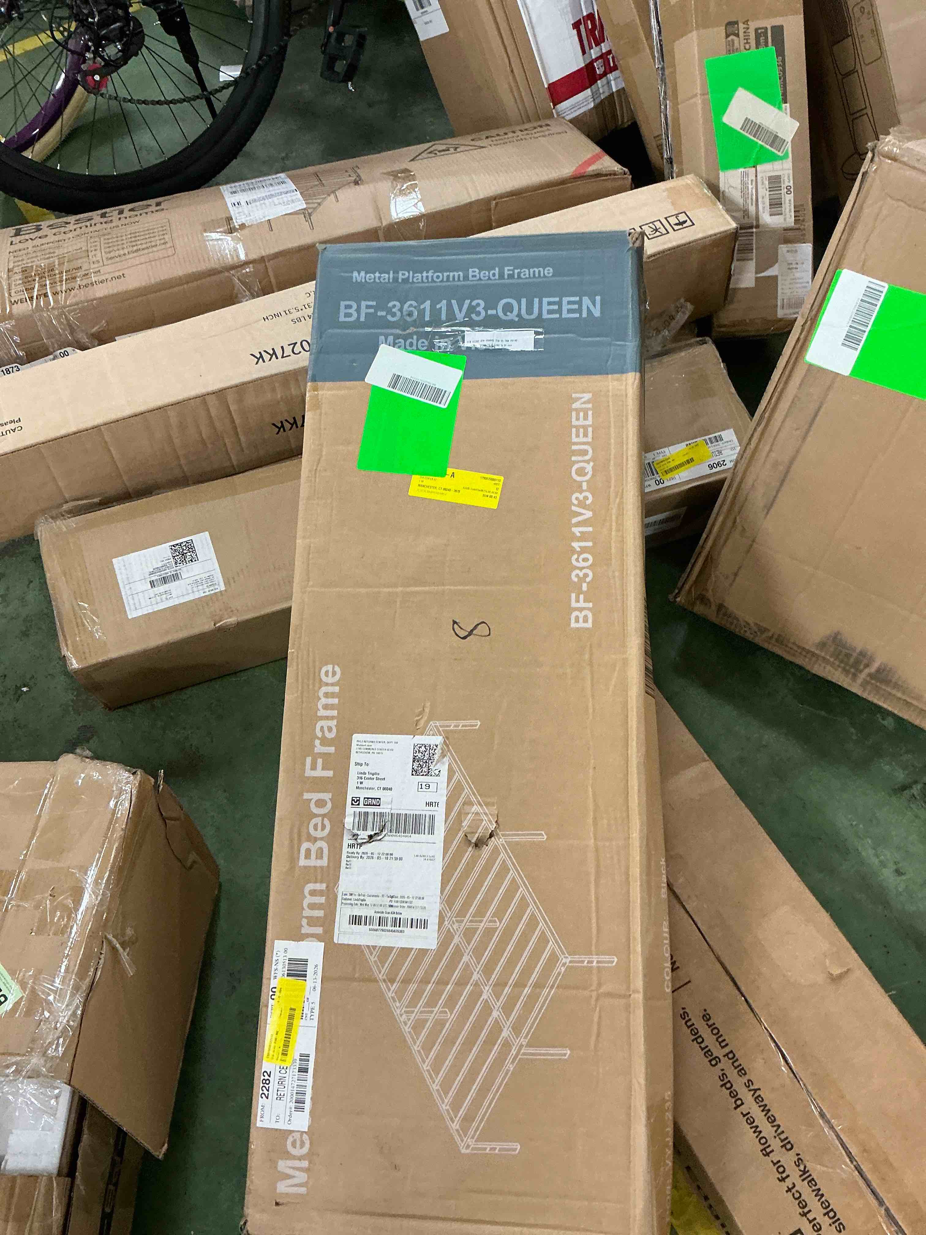 Condition photo showing New/Like New for edx 14 inches queen bed frame, heavy duty metal platform with storage space under frame, no box spring needed queen size bed frame, black