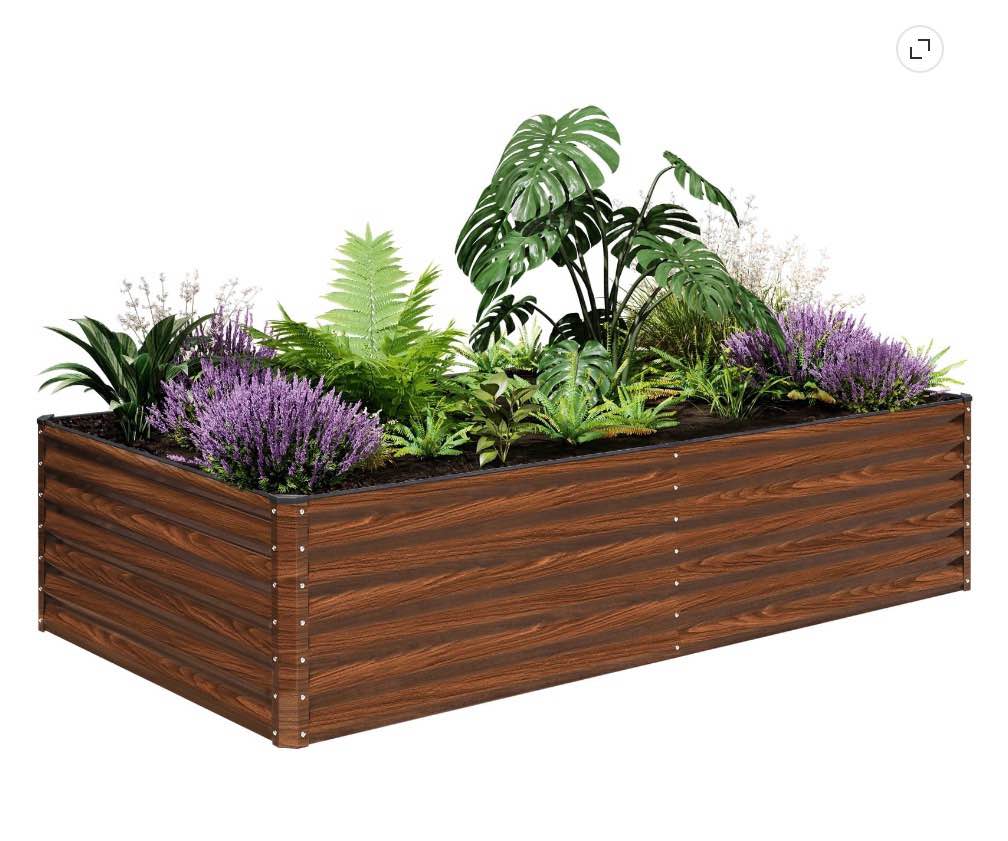 snugniture 8x4x2 ft galvanized raised garden bed, deep root metal planter box for vegetables, flowers