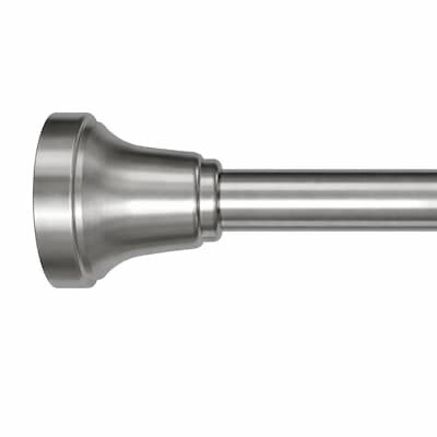 allen + roth 42-in to 72-in brushed nickel tension single straight adjustable shower curtain rod