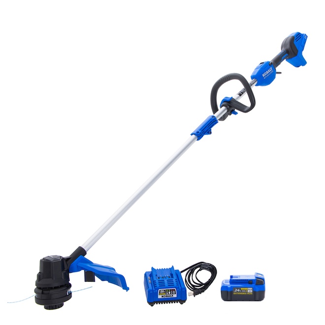 kobalt 24-volt 14-in straight shaft battery string trimmer 4.0 ah (battery included) (charger included)