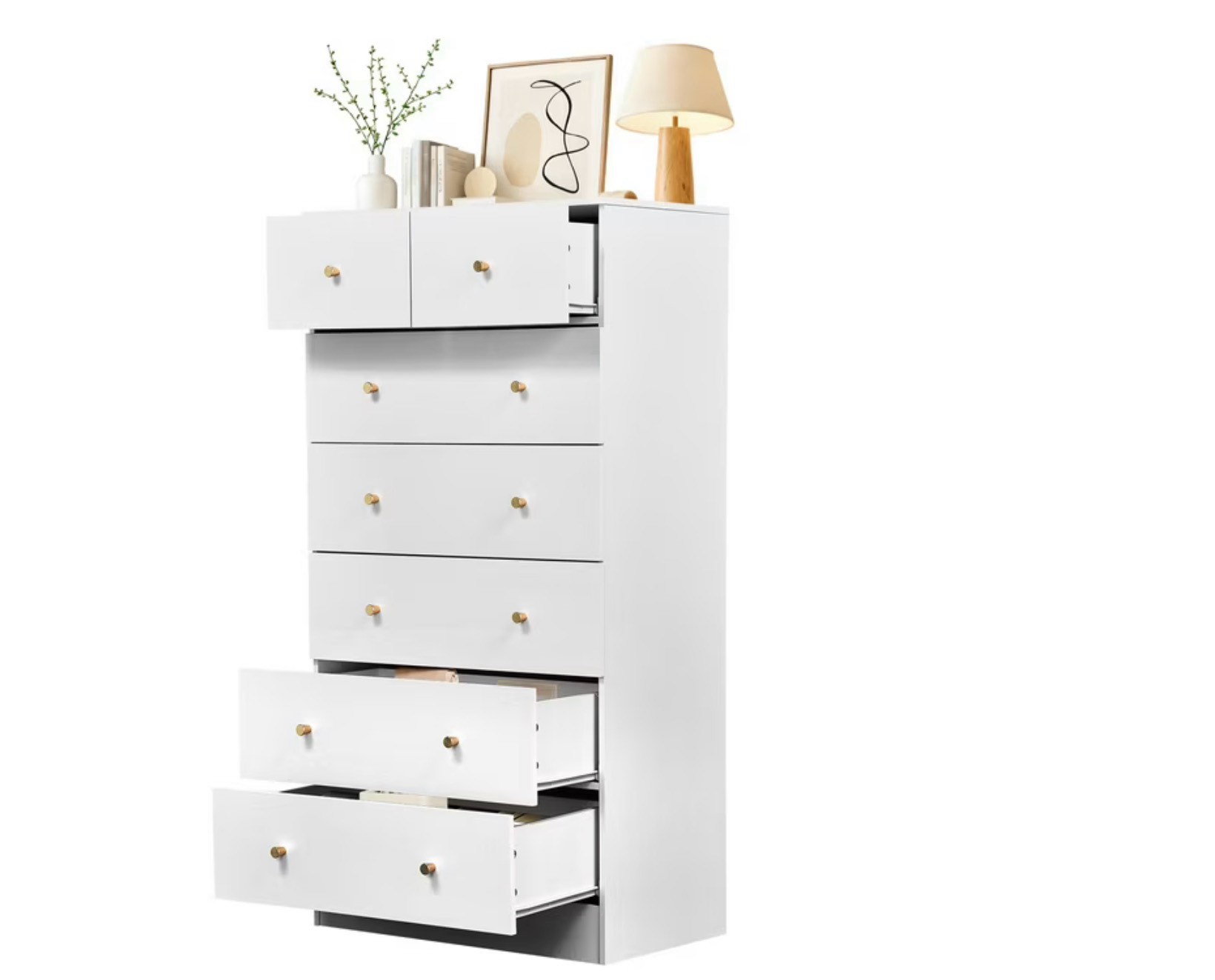 ktaxon large 7 drawers dresser chests for bedroom, wood chset of drawers, dressers organizer for bedroom, living room,hallway, white