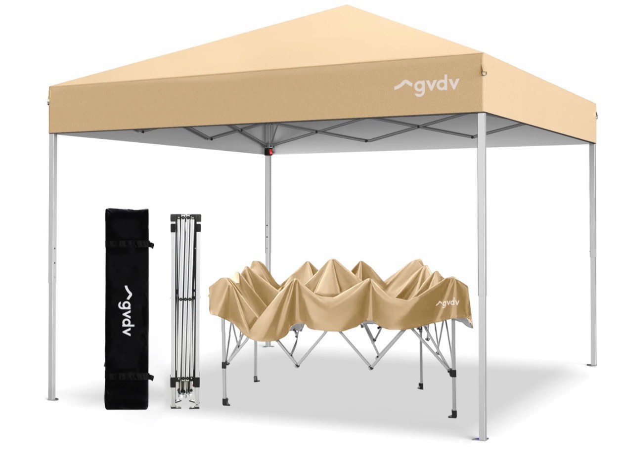 gvdv canopy tent, 10x10 ft easy pop up outdoor canopy tent, portable straight leg gazebo instant canopy