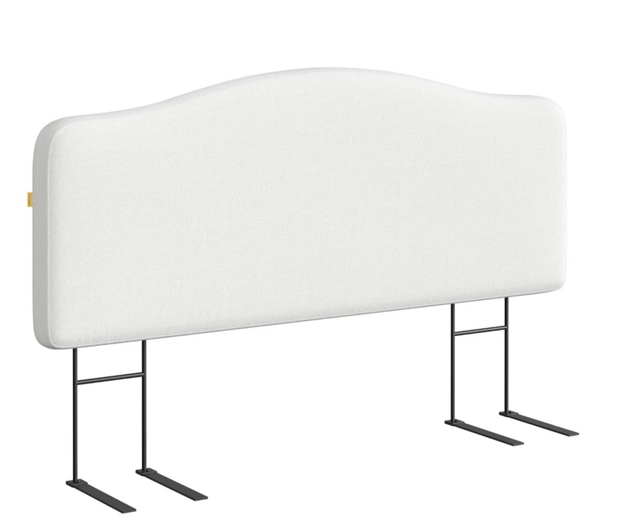 pinmoco upholstered headboard for queen bed, height adjustable and memory foam arc-shaped head board, white