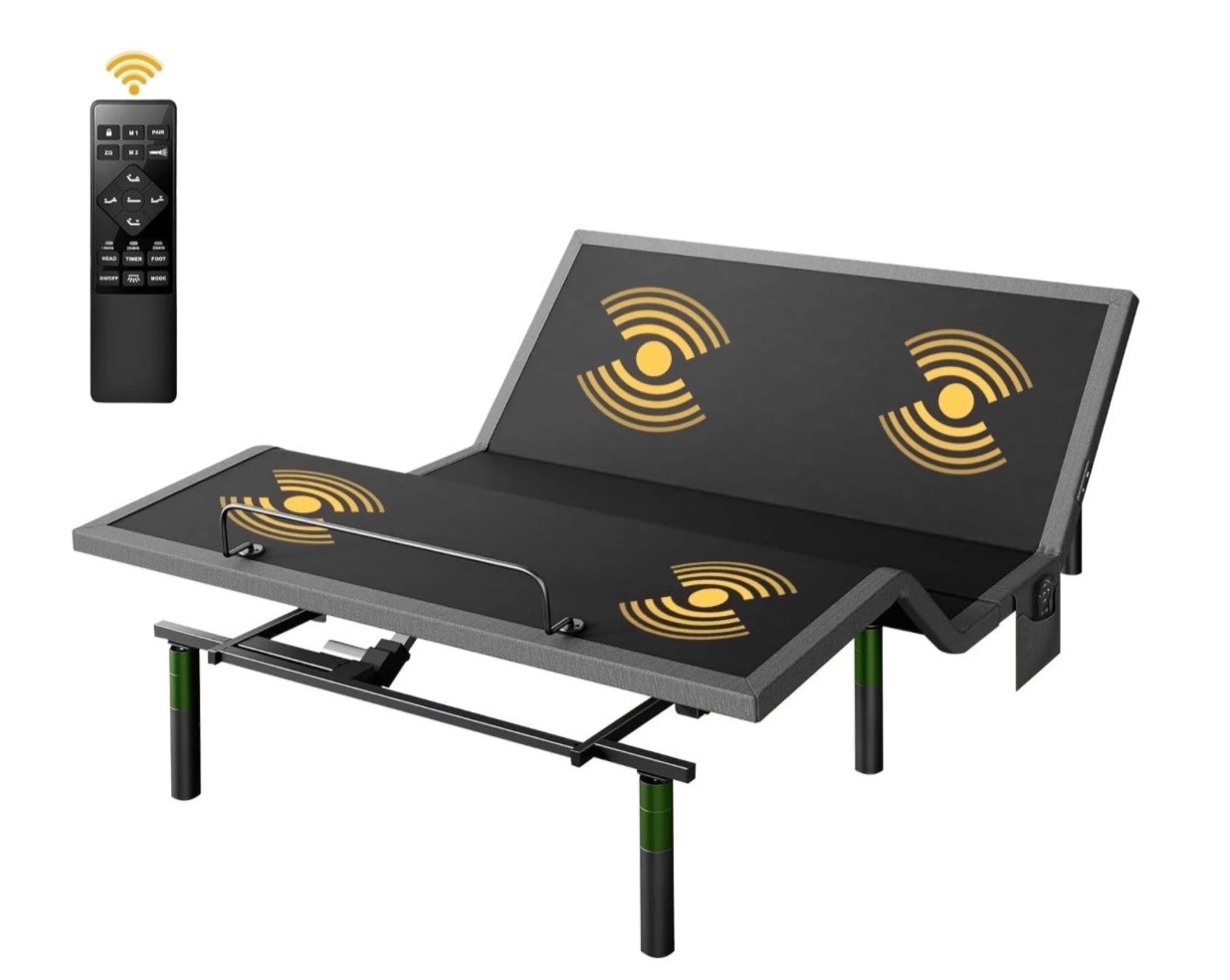 chitooma electric adjustable bed frame queen with massage (4 modes & 3 intensities), wireless remote, zero gravity, 4 usb ports, under-bed nightlight, 3 minutes fast assembly