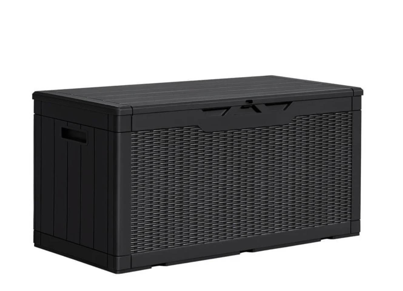 homall 100 gallon outdoor patio box deck plastic resin storage box backyard, black