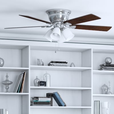 52" centreville ceiling fan with led lights brushed nickel finish