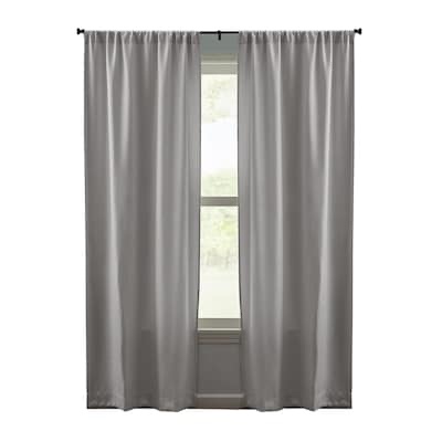 style selections 84-in brilliant white blackout rod pocket curtain panel pair